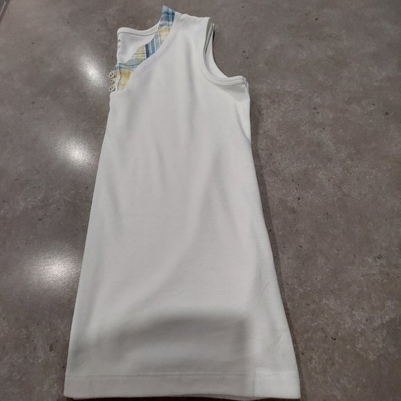 ALIA Women's Cotton-Blend Sleeveless Top with Plaid Neckline Trim - Sz S/P - Picture 5 of 6